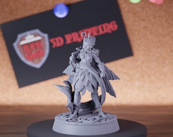 Vrouwelijke fee boogschutter miniatuur boswachter mini kerkers en draken RPG tafelblad miniatuur DnD schilderij Pathfinder 5e DnD | CnP
