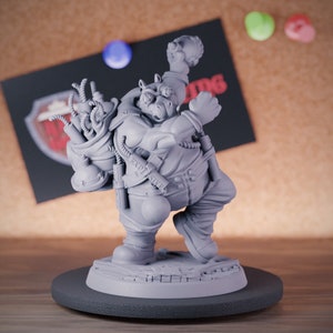 Giff Cannonier Miniature Hippo Artificer Dungeons and Dragons Mini RPG Tabletop Miniature DnD Painting Pathfinder 5e DnD | CnP