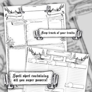 Dnd 5e Character Sheet Druid Printable and Fillable PDF D&amp;D 5e Druid ...