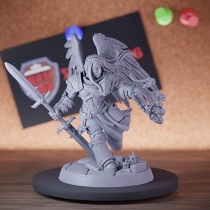 Winged Warrior Miniature Angel Fighter Mini Dungeons and Dragons RPG Tabletop Miniature DnD Painting Pathfinder 5e DnD | AG