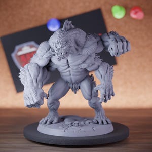 Gorilla jungle beest miniatuur | 28 mm-38 mm | Hars 3D-geprinte D&D Pathfinder Mini | AG