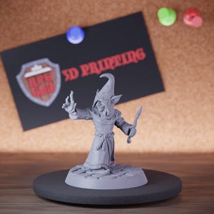 Goblin Wizard Monster Miniature Wand Mini Dungeons and Dragons Mini RPG Tabletop Miniature DnD Painting Pathfinder 5e DnD | GM