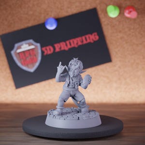 Tiefling Child Miniature Townfolk Troublemaker Mini Dungeons and Dragons RPG Tabletop Miniature DnD Painting Pathfinder 5e DnD | CnP