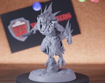 Female Triton Guard Miniature Sea Warrior Mini Dungeons and Dragons Mini RPG Tabletop Miniature DnD Painting Pathfinder 5e DnD | AG