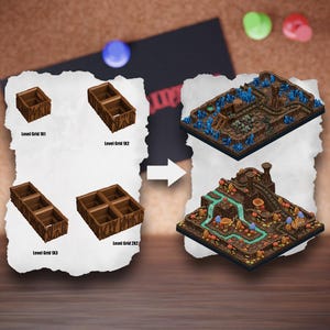 Modular Cave Terrain Tiles | Underground Cavern Blocks | Mine Tabletop Terrain | Pathfinder D&D 5e