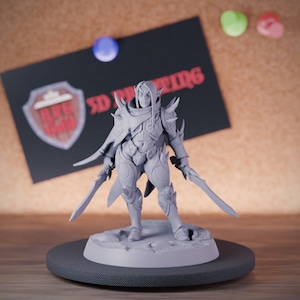 Female Drow Marauder Warrior Miniature Rogue Mini Dungeons and Dragons Mini RPG Tabletop Miniature DnD Painting Pathfinder 5e DnD | AG