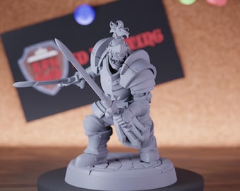 Ork Ritter Miniatur Schwertkämpfer Mini Dungeons and Dragons RPG Tabletop Miniature DnD Painting Pathfinder 5e DnD | CnP