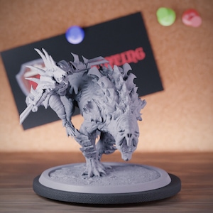 Rat Rider Miniature Skaven Rat Warrior Mini Dungeons and Dragons Mini RPG Tabletop Miniature DnD Painting Pathfinder 5e DnD | LoP