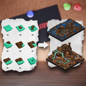 Modular Cave Terrain Tiles | Underground Cavern Blocks | Mine Tabletop Terrain | Pathfinder D&D 5e