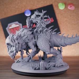Lizardfolk T-Rex Warchief Miniature Monster Boss Dungeons and Dragons Mini RPG Tabletop Miniature DnD Painting Pathfinder 5e DnD | CnP