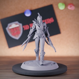 Female Human Archer Miniature Bow Guard Mini Dungeons and Dragons Mini RPG Tabletop Miniature DnD Painting Pathfinder 5e DnD | LoP