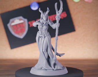 Tiefling Mage Miniature Dungeons and Dragons Mini RPG Tabletop Miniature DnD Painting Pathfinder 5e DnD | GM