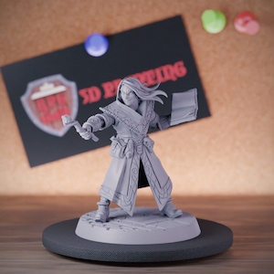 Mage Miniature Wizard Mini Sorcerer Warlock Dungeons and Dragons Mini RPG Tabletop Miniature DnD Painting Pathfinder 5e DnD | AG