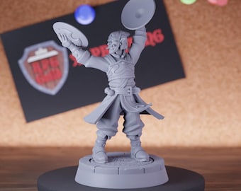 Cymbal Master Bard Miniature Fiend Mask Mini Dungeons and Dragons Mini RPG Tabletop Miniature DnD Painting Pathfinder 5e DnD | Cnp