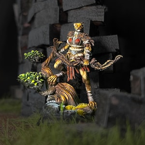 Tabaxi Archer Painted Miniature Dungeons and Dragons DnD RPG Mini Tabletop Pathfinder 5e Pathfinder Painter | Lizielim