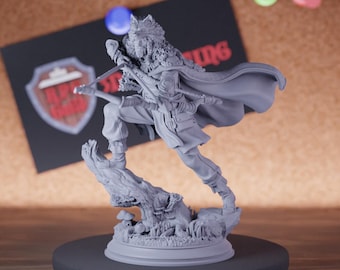 Human Hunter Nordic Miniature | 28mm-75mm | Resin 3D Printed D&D Pathfinder Mini | DMS