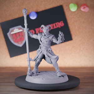 Tiefling Mage Miniature Warlock Mini Dungeons and Dragons Mini RPG Tabletop Miniature DnD Painting Pathfinder 5e DnD | AG