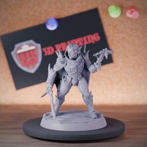Drow Elite Warrior Miniature Hunter Rogue Mini Dungeons and Dragons Mini RPG Tabletop Miniature DnD Painting Pathfinder 5e DnD | AG