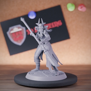 Stam Speerman miniatuur vrouwelijke krijger vechter Mini Dungeons and Dragons Mini RPG tafelblad miniatuur DnD schilderij Pathfinder 5e DnD | LoP