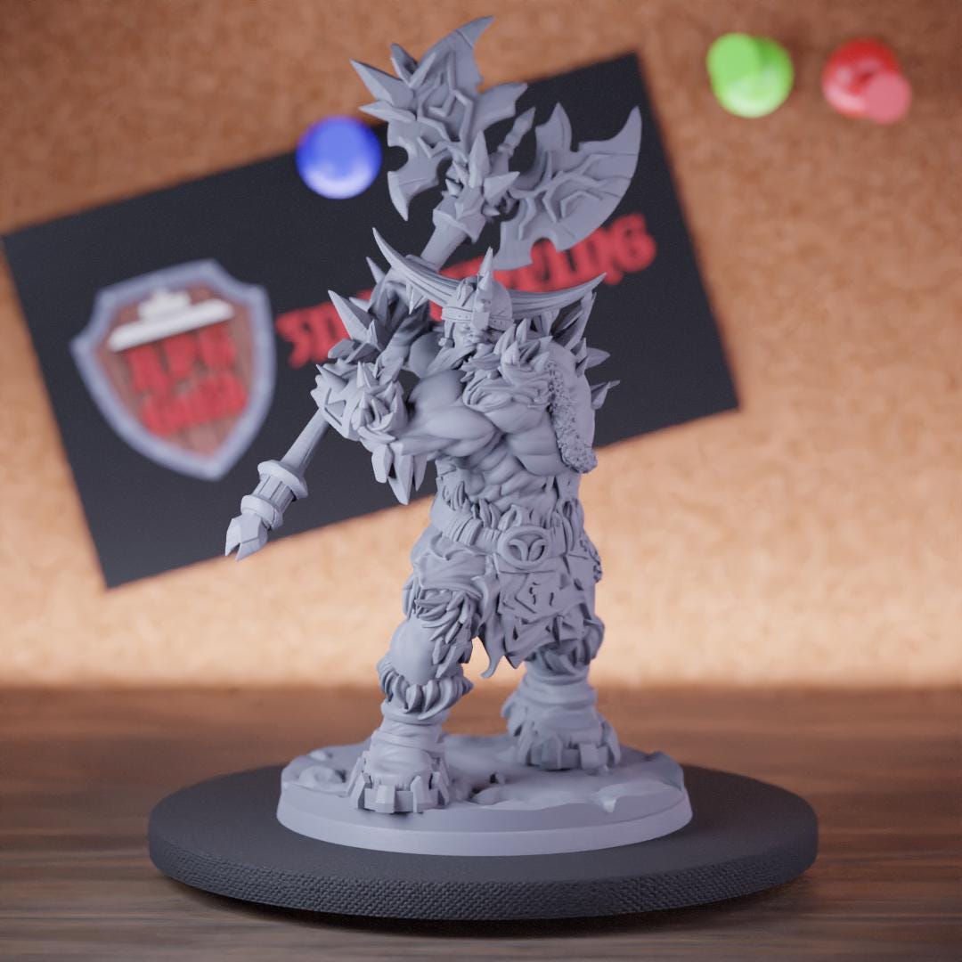 Dnd Mini Rake Big Viking Miniature Axe Fighter Mini Dungeons and Dragons RPG Tabletop ...