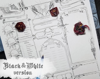 DnD 5e Character Sheet Cleric Printable And Fillable PDF D&D 5e