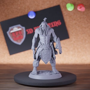 Orc Warrior Miniature Barbarian Mini Dungeons and Dragons Mini RPG Tabletop Miniature DnD Painting Pathfinder 5e DnD | LoP
