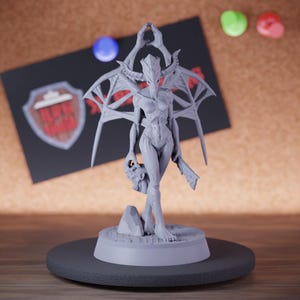 Miniatura de sacerdotisa demoníaca, engendro infernal, demonio, mini mazmorras y dragones, mini RPG, miniatura de mesa, DnD, pintura, Pathfinder 5e, DnD/CNP
