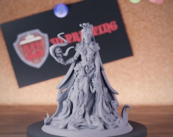 Female Wizard Necromancer Miniature Sorcerer Boss Dungeons and Dragons Mini RPG Tabletop Miniature DnD Painting Pathfinder 5e DnD | GM