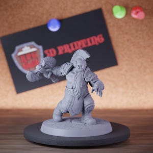 Barbarian Dwarf Miniature Battleaxe Berserker Mini Dungeons and Dragons Mini RPG Tabletop Miniature DnD Painting Pathfinder 5e DnD | Lop