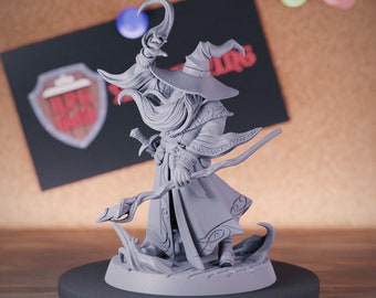 Mage Miniature Wizard Mini Sorcerer Dungeons and Dragons Mini RPG Tabletop Miniature DnD Painting Pathfinder 5e DnD | AG