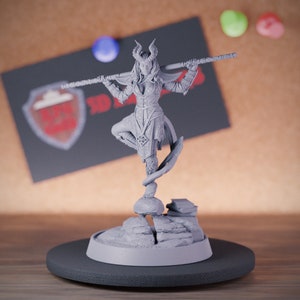 Tiefling Female Miniature Monk Mini Dungeons and Dragons Mini RPG Tabletop Miniature DnD Painting Pathfinder 5e DnD | DB