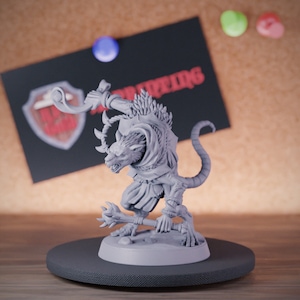 Ratmen Warrior Miniature Skaven Warrior Mini Dungeons and Dragons Mini RPG Tabletop Miniature DnD Painting Pathfinder 5e DnD | AG