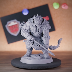 Orc Archer Miniature Fighter Orc Guardian Mini Dungeons and Dragons Mini RPG Tabletop Miniature DnD Painting Pathfinder 5e DnD | AG
