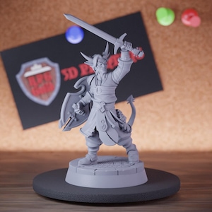 Tiefling Fighter Miniature Battle Master Warrior Mini Dungeons and Dragons Mini RPG Tabletop Miniature DnD Painting Pathfinder 5e DnD | Cnp