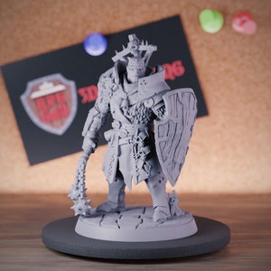 Human Fighter Paladin Miniature Cult Warrior Dungeons and Dragons Mini RPG Tabletop Miniature DnD Painting Pathfinder 5e DnD | AG