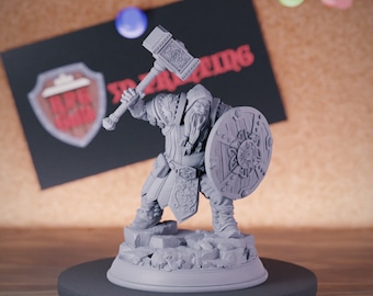 Dwarf War Domain Cleric Miniature Paladin Mini Dungeons and Dragons Mini RPG Tabletop Miniature DnD Painting Pathfinder 5e DnD | DmS