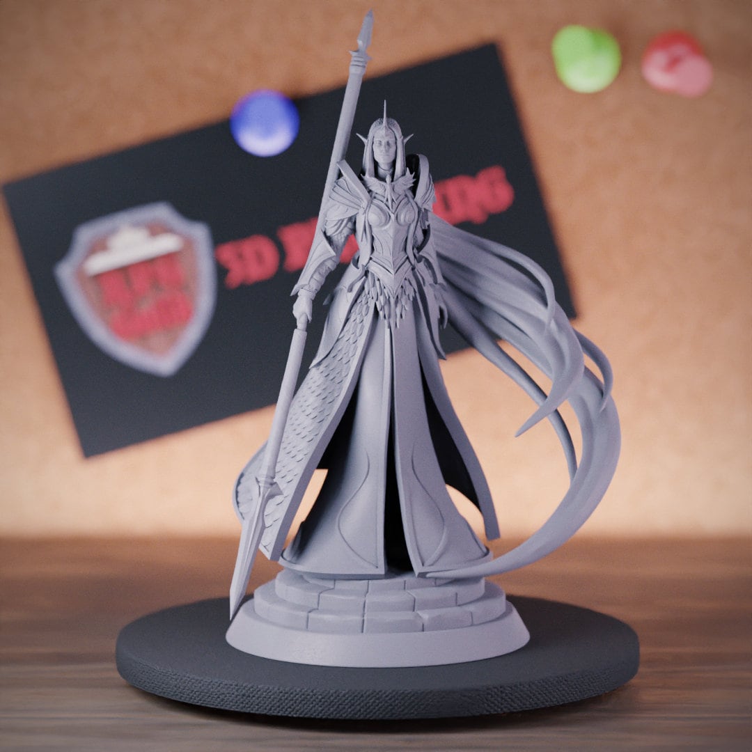 Elf Queen Miniature  Warrior Queen Mini Dungeons and Dragons Mini RPG Tabletop Miniature DnD Painting Pathfinder 5e DnD | LoP