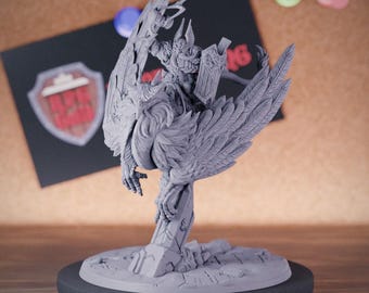 Gryphon King Miniature Dwarf Rider Mini Dungeons and Dragons Mini RPG Tabletop Miniature DnD Painting Pathfinder 5e DnD | AG