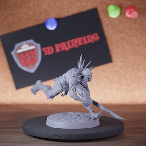 Ghoul Undead Zombie Miniature Sword Running Mini Dungeons and Dragons Mini RPG Tabletop Miniature DnD Painting Pathfinder 5e DnD | Lop
