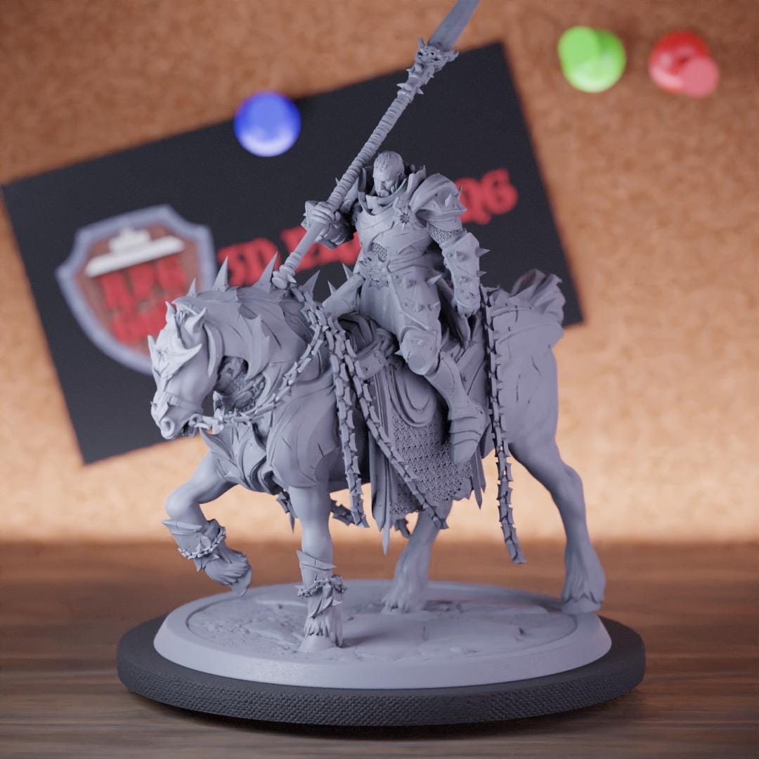 Paladin Rider Miniature Warrior Leader Mini Dungeons and Dragons Mini ...