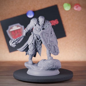 Human Paladin Miniature Defender Warrior Dungeons and Dragons Mini RPG Tabletop Miniature DnD Painting Pathfinder 5e DnD | DmS