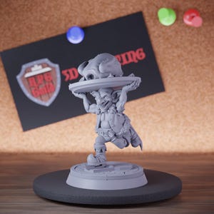 Goblin Servant Miniature Turkey Stealing Mini Dungeons and Dragons Mini RPG Tabletop Miniature DnD Painting Pathfinder 5e DnD | Cnp
