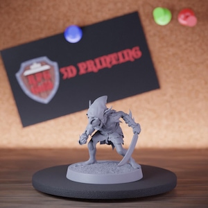 Miniatura de Soldado Goblin Scitimar Mascarado com Capuz Mini Dungeons and Dragons Mini RPG de Mesa Miniatura de DnD Pintura Pathfinder 5e DnD | Lop