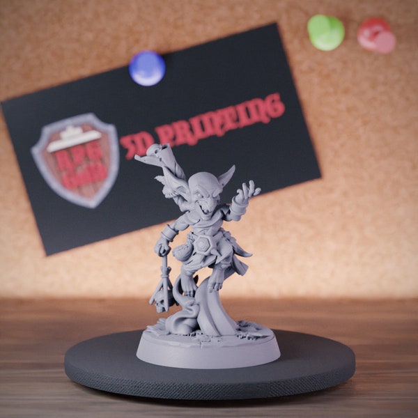 Goblin Warlock Boss Miniature Goblin Wizard Dungeons and Dragons Mini RPG Tabletop Miniature DnD Painting Pathfinder 5e DnD | CnP