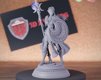 Female Elf Cleric of the Moon Miniature Paladin Dungeons and Dragons Mini RPG Tabletop Miniature DnD Painting Pathfinder 5e DnD | DmS