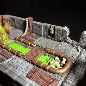 Conjunto inicial de terreno DnD Dungeon Modular Sewers Grid Tiles Tamanhos personalizáveis Acessórios DnD Jogos de RPG Dungeon and Dragons D&D Presente