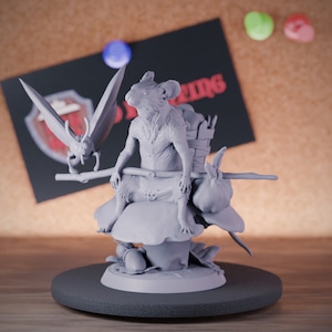 MouseFolk Miniature Laicost Thinker Monk Mini Dungeons and Dragons Mini RPG Tabletop Miniature DnD Painting Pathfinder 5e DnD | LoP