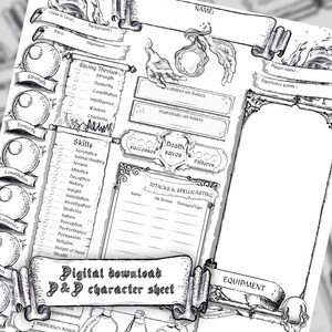 Dnd 5e Character Sheet Sorcerer Printable Sheet D&amp;D 5e Sorcerer Stat ...