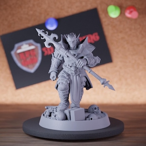 Vampire Lord Boss Miniature Undead Spear Mini Dungeons and Dragons Mini RPG Tabletop Miniature DnD Painting Pathfinder 5e DnD | DB