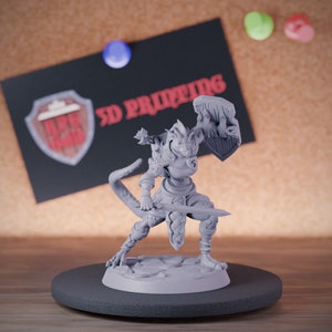 Female Kobold Fighter Miniature Monster Dungeons and Dragons Mini RPG Tabletop Miniature DnD Painting Pathfinder 5e DnD | CnP